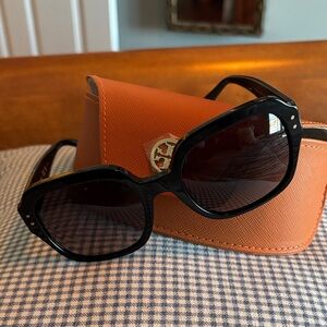 Tory Burch Black Sunglasses with Orange Case